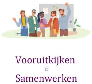 Voorkant van Jaarverslag VPTZ-NWN 2024. Groep mensen die elkaar blij feliciteren.